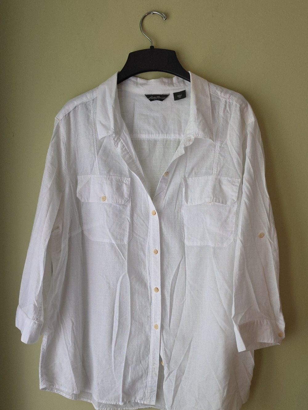Eddie Bauer White Women's Button-Down Shirt